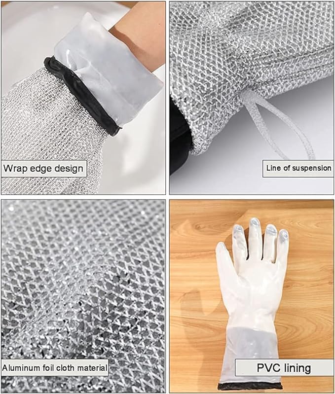 🧤 Premium Steel Scrubber Gloves for Cleaning Utensils | Durable, Rust-Free & Easy to Use
