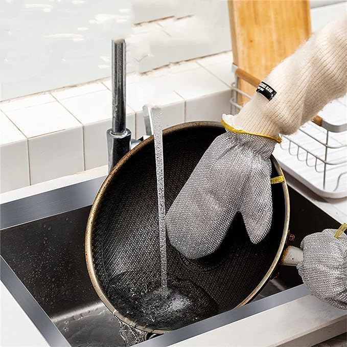 🧤 Premium Steel Scrubber Gloves for Cleaning Utensils | Durable, Rust-Free & Easy to Use